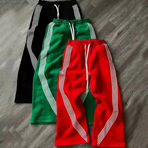 Pantalons de survêtement en coton 100% écologiques à rayures latérales personnalisées, coupe régulière, style streetwear unisexe décontracté, lavage à l'acide - Product Image 3