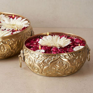 ชามทองเหลืองลายนูน งานฝีมือ ดีไซน์หรูหรา ตกแต่งบ้านของคุณ - Product Image 1