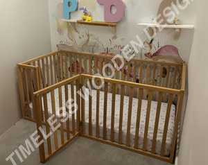 Cuna de Madera Maciza Moderna Montessori con Barandillas Extra Altas, Muebles Infantiles, Cama y Plataforma para Bebés, para Jugar, Hospital, Escuela - Product Image 5