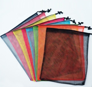 Pochette en maille de nylon sac à cordon en polyester recyclable avec impression de logo personnalisé pour le stockage des aliments - Product Image 6