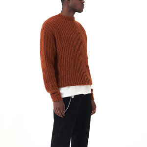 เสื้อสเวตเตอร์ถักไหมพรมขนแกะระบายอากาศได้ดีคอกลมแขนยาวสำหรับผู้ชาย2026 100% ใหม่ - Product Image 4