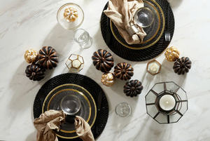 Manteles individuales de ratán tejido a mano con cargador redondo ecológico para el hogar de Halloween, decoración de fiesta - Product Image 6