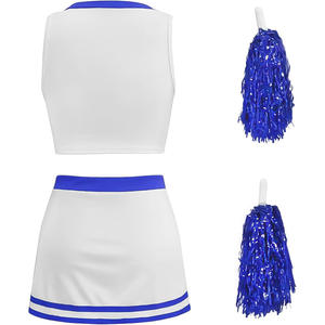 Costume de pom-pom girl en spandex de haute qualité Conceptions sublimées durables Service OEM disponible pour les uniformes de pom-pom girl personnalisés - Product Image 2