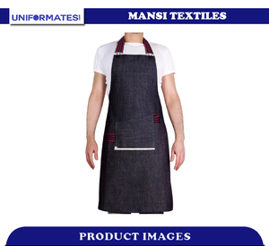 ชุดยูนิฟอร์มเชฟผ้ายีนส์สีดำแบบหรูหราสามารถปรับสายคล้องคอกระเป๋าด้านหน้าได้ชุดทำอาหารในห้องครัวแบบส่วนตัว - Product Image 2