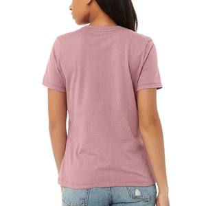 Camiseta elegante de cuello redondo CVC de manga corta personalizada transpirable para mujer - Product Image 6
