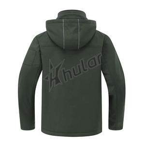 Chaqueta cortavientos Softshell deportiva delgada para hombre personalizada al por mayor del fabricante con capucha para la temporada de invierno - Product Image 3