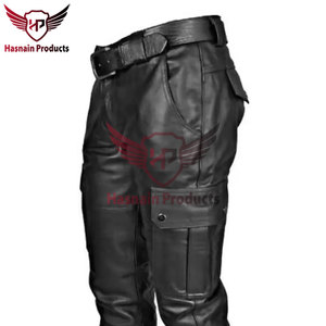 Pantalones de piel auténtica informales para hombre más vendidos con logotipo personalizado, stock directo de fábrica, precio bajo - Product Image 6