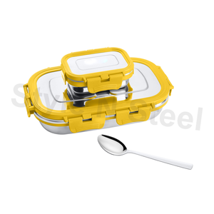 stainless lunch box for kids with Outside Plastic Lunch Box Kinds Use School Lunch Box - Product Image 1