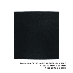 Primefit SQ20 Alfombrillas de goma de entrenamiento entrelazadas negras 500x500mm Tamaño de azulejo 4,3-4,5 kgs 20mm Suelo de gimnasio antideslizante Hecho EPDM - Product Image 2