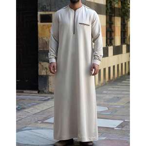 Nueva Moda 2025 Jubba Islámica para Hombre, Manga Larga, Térmica, Transpirable, de Alta Calidad, Poliéster/Algodón, Talla Grande para Otoño - Product Image 1