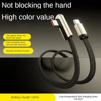 100W Rechtwinkliges Typ-C-Kabel 3A Schnellladung USB 3.0 Datenkabel Geflochtenes Nylon Verzinntes Kupfer für Mobiltelefon Kamera