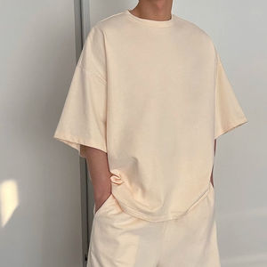 Camiseta de algodón 100% de verano para hombre, camisetas holgadas pesadas de estilo americano transpirables de verano 2025 de alta calidad para hombre - Product Image 2