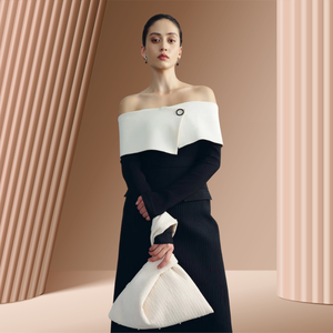 Gran oferta de faldas elegantes para mujer, falda larga ALIYAH MAXI, 100% poliéster, ropa de mujer Recyle, etiquetas personalizadas, hormiga blanca - Product Image 2