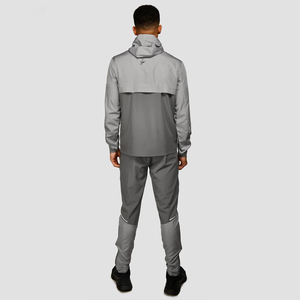 Ensemble de survêtement décontracté 2 pièces pour femmes et hommes en gros OEM, veste zippée, pantalon de jogging, taille élastique, 100% coton, coupe-vent - Product Image 5