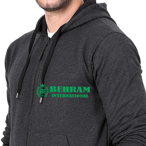 Nouveaux sweats à capuche zippés haut de gamme pour hommes, personnalisables, en polyester respirant à séchage rapide, pour l'hiver, décontractés, en tissu polaire français - Product Image 3