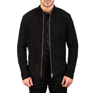 Chaqueta de Cuero para Hombre, Estilo Clásico con Cuello de Piel, Botones, Bolsillo Delantero, Manga Larga, Hecha a Medida, 100% Cuero Sólido - Product Image 3