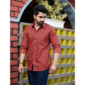 Chemise décontractée pour homme en coton imprimé à manches longues, 100 % popeline respirante, fermeture double boutonnage, taille XL - Product Image 4