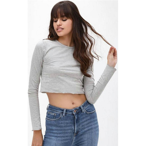 Top corto para mujer, blusas, camisas de Color sólido para mujer, ropa informal, Top corto transpirable con estilo, camisetas 2025 - Product Image 4