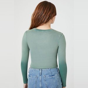 Ropa de calle ajustada con diseño de mangas Reglan personalizada de alta calidad, camisas de manga larga estirables ligeras de algodón 100% para mujer - Product Image 4