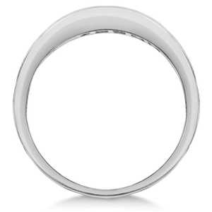 Bague en or blanc 14 carats avec pierre précieuse topaze bleue 1,00 ct, taille princesse, sertie en canal, forme géométrique de diamant marquise, bijoux fins pour cadeau - Product Image 3