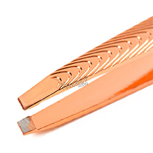 Juego de pinzas para cejas de oro rosa con estuche de cuero, depilación Facial, pinzas puntiagudas para cejas, juego de pinzas de 2 uds - Product Image 4