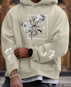 Sweat-shirt à capuche d'hiver en rose uni pour homme, esthétique japonaise, cool, surdimensionné, tendance, streetwear, pull à capuche, impression numérique - Product Image 3