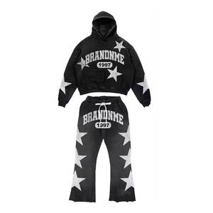 Ensemble de survêtement Jogger à imprimé graphique personnalisé de qualité supérieure en gros, broderie délavée, patch, survêtement délavé à l'acide - Product Image 1