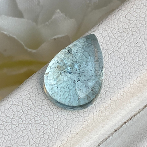 Cabujones en forma de pera Aguamarina de Color superior Natural con piedra preciosa suelta de buen brillo para hacer joyas de 4,15 quilates - Product Image 1