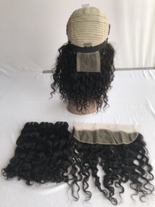 Perruque naturelle frisée 13x4 de 16 pouces Exportation de cuticule cambodgienne vierge Remy crue alignée Cheveux d'un seul donneur Extensions de cheveux humains - Product Image 5