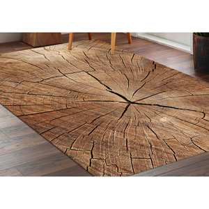 Tapis à motif de souches d'arbres : Tapis d'appoint moderne pour salon, tapis fin non tissé - Product Image 5