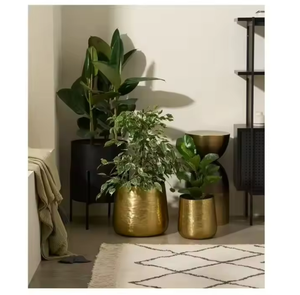 Florero ecológico pulido elegante dorado de latón antiguo para el hogar moderno Impresionantes puntos focales Acabado recubierto de polvo Jardín - Product Image 5