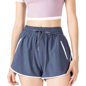 Shorts pour femmes femmes Shorts de gymnastique entraînement course court 100% Polyester taille haute respirant entraînement taille élastique sport - Product Image 5