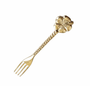 Fourchette Cuillère en laiton réutilisable Mini poignée faite à la main Vaisselle en acier inoxydable de luxe en gros Fourchette en laiton - Product Image 6