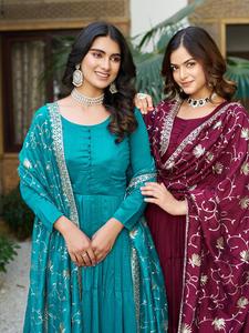 2024 été nouvelle mode filles longue grande taille col rond lourd 3mm séquence broderie travail Festival tissé robe Duptta Hevy Duptta - Product Image 6