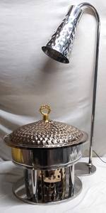 Platos de frotamiento de acero de latón con soporte fundido de calidad superior Combinación de oro y plata para servir alimentos con tecnicismos - Product Image 2