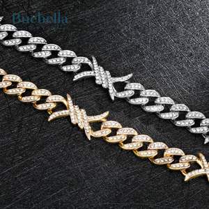 Venta caliente 10mm 18K chapado en oro plata esterlina 925 Iced Cuban Barb Wire Hip Hop pulsera para hombres - Product Image 2