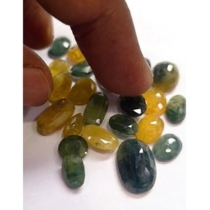 26 pièces de saphir bleu jaune naturel 10mm à 16mm facette ovale 97 Cts Iroc ventes pierres précieuses en vrac de haute qualité coupées 156 $ US pour tous - Product Image 6