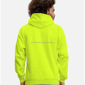 <b>Men's</b> Hoodie with Embroidered Side Design 100% Cotton Basics with Cotton Blend Anti-Pilling Neon <b>Green</b> <b>Men's</b> Hoodie - Product Image 5