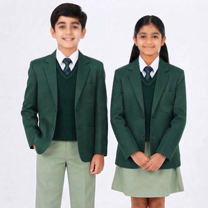Colección de uniformes escolares personalizados para niños con tela de algodón y combinación de falda y camisa a juego - Product Image 3