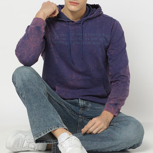 เสื้อฮู้ดดี้สีดำปักลายแบบดิสเทรส น้ำหนักมาก 500 กรัม ซักฟอกสีซีดแบบซันเฟด ทรงโอเวอร์ไซส์ ใส่ได้ทั้งชายและหญิง - Product Image 1