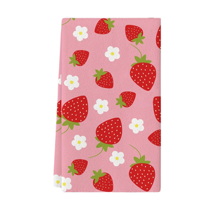 Essuie-vaisselle en coton à imprimé floral fraise 40x60cm 180GSM 200TC Blanc SA8000 Faible MOQ OEM ODM Exportation personnalisée Inde - Product Image 6