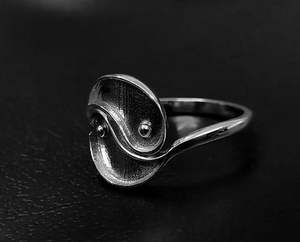 Bague à base de sertissage vide Yin Yang en argent sterling 925 plaqué or 14 carats, bijoux commémoratifs écologiques à faire soi-même pour femmes, best-seller - Product Image 5