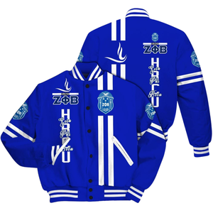 Zeta Phi Beta 1920 Azul Blanco Fundadores ZPB Varsity Letterman Jacket Sorority Greek Life Chenille Patch Style Gear - Product Image 3