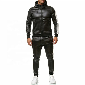 Vente en gros, ensemble de survêtements pleine longueur en nylon et coton pour hommes, vêtements de sport avec logo personnalisé, survêtements d'entraînement - Product Image 3