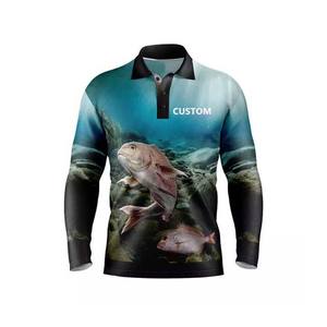 Polo de secado rápido UPF 50 de manga larga para hombre, camiseta de pesca con logotipo personalizado, camisas unisex de talla grande al por mayor, camisas de pesca al por mayor - Product Image 4