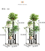 Support de Pot de plante en fer forgé créatif, support de fleur en bois multicouche de salon moderne
