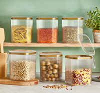 Ensemble de 6 contenants de stockage alimentaire pour réfrigérateur et garde-manger, rectangulaires, empilables, écologiques, en plastique PP moulé par injection, transparents