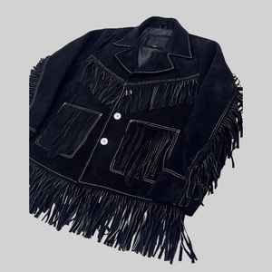 Venta al por mayor de chaqueta de cuero de ante marrón de los hombres de estilo occidental de motorista tachonado chaqueta - Product Image 4