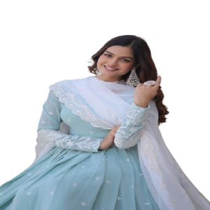 Conjunto Kurti de Piel Sintética Tradicional India-Pakistaní de Alta Calidad para Mujer, Largo hasta la Rodilla, Secado Rápido, para Todas las Temporadas, Ideal para Bodas, Gran Venta - Product Image 1