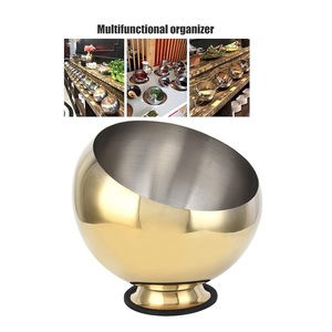 Cuenco de Metal para servir alimentos de la mejor calidad, cuenco para servir frutas secas chapado en oro brillante de alta calidad de acero inoxidable con base de soporte - Product Image 3